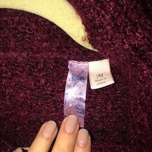 Burgundy cropped sweater